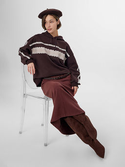 Худи женское коричневое с печатью - Mark formelle фото 8