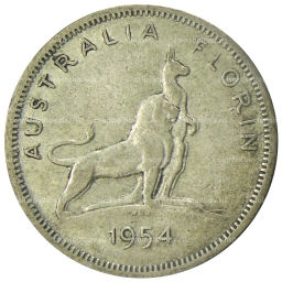 1 флорин (2 шиллинга) 1954 года Австралия  Королевский визит Елизаветы II