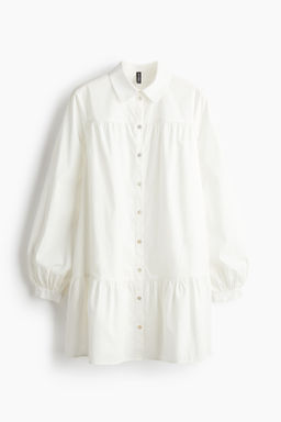 Vestido camisero de popelina