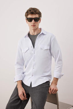 Siyah Regular Erkek Gomlek TMNAW26GO00019 - Trendyolmilla фото 8