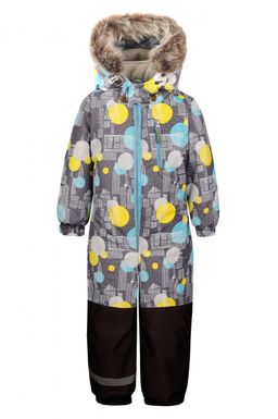 Зимний комбинезон для детей с лямками, MATTY 2210 Серый-жёлтый - Caimano фото 9