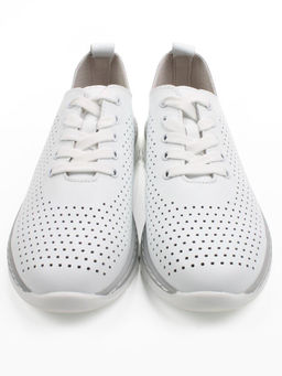 03-YE547-1 WHITE Полуботинки летние спортивные женские (натуральная кожа)