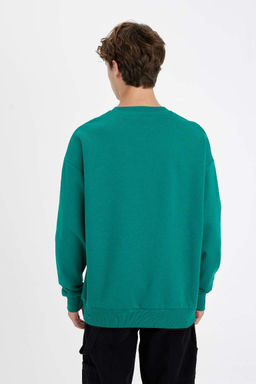 Толстовка оверсайз с круглым вырезом и принтом - Defacto фото 6