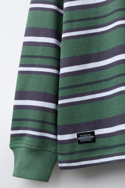 WOVEN STRIPE T-SHIRT WITH SLOGAN - Zara фото 4