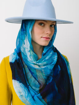 Большой мягкий очень нежный двусторонний палантин в стиле арт-деко