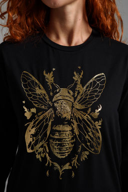 8544 Футболка с длинным рукавом женская (фольга)