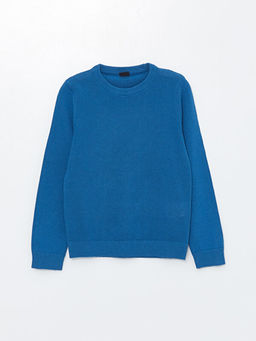 Bisiklet Yaka Dokulu Erkek ?ocuk Triko Kazak