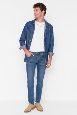 TRENDYOL MAN Siyah Skinny Fit Esnek Kumas Dar Kesim Jeans TMNAW23JE00047 - Trendyolmilla фото 31