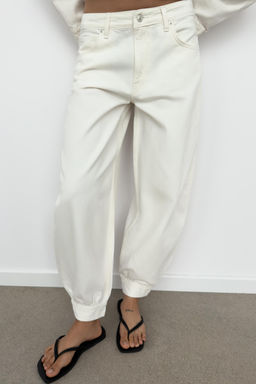 JEANS TRF BALLOON TRABILLA TIRO MEDIO / Blanco - Zara фото 2