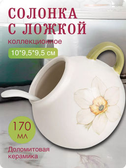 Солонка с ложкой Sunday 9,5*10 см 170 мл 358-2210