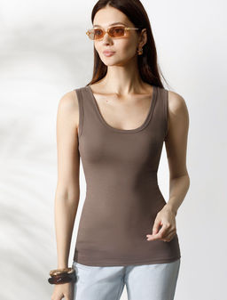 Топ облегающий из премиального хлопка с эластаном VILATTE