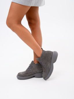 Ботинки 308.927gr.Серый замок замша+серый/мех