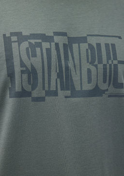 Istanbul Bask?l? Yesil Tisort - Mavi фото 6