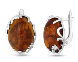 Серьги, янтарь, СПН4051