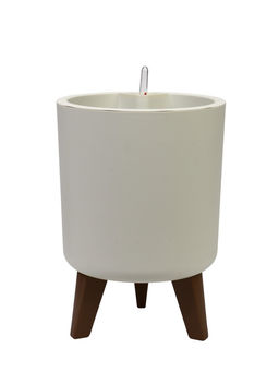 Кашпо на ножках с автополивом 19 л d30 см h_см белый ротанг ФЛОРИАН