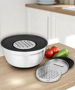 МИСКА AGNESS 6 В 1 С КРЫШКОЙ С 3-МЯ СЪЕМНЫМИ ТЁРКАМИ, 24 СМ, 2,25 Л. ПРОТИВОСКОЛЬЗЯЩЕЕ ДНО  фото 7