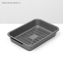 Туалет перламутровый средний с сеткой 36×26×6.5 см, серебро