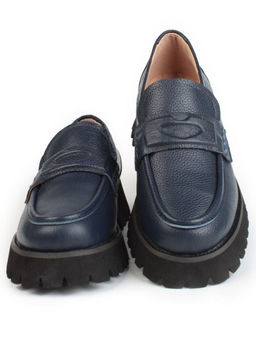 03-YP9860G DK. BLUE Лоферы женские (натуральная кожа)