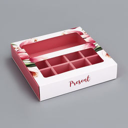 Цена за 5 шт. Коробка для 8 конфет + шоколад, с окном Презент, 17.7?17.8?3.8 см Кондитерская упаковка