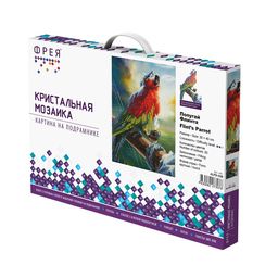 Кристальная (алмазная) мозаика ФРЕЯ ALPD-038 на подрамнике Попугай Флинта 30 х 40 см