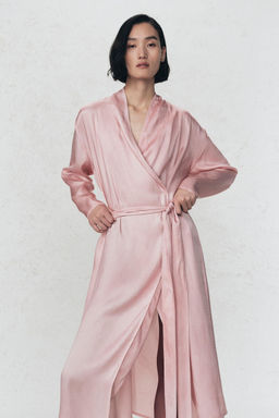 SOSHIOTSUKI X ZARA SATIN BELTED DRESS  фото 5