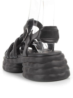 08-PEAG48-1 BLACK Босоножки женские (натуральная кожа)