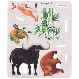 Игровой набор "Австралия" (дерево) крафтовая коробка