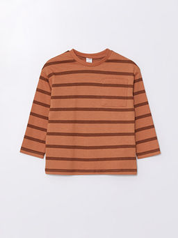 Bisiklet Yaka Uzun Kollu Erkek Bebek ?izgili Ti??rt