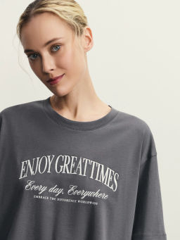 Футболка из хлопка с принтом / Zarina  фото 6