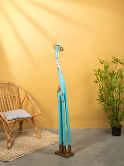 Сувенир «Жираф», 24×15×150 см, дерево, бирюзовый