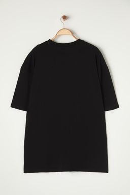 TRENDYOL MAN Buyuk Beden Siyah Oversize/Genis Kesim %100 Pamuklu T-Shirt TMNSS25BF00005 - Trendyolmilla фото 5