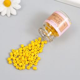 Цена за 2 шт. Бисер круглый 6/0 в бутылочке «Яркий лимон», 2×20 г, набор 2 шт.