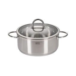 1295 GIPFEL Кастрюля SIGNO 28x12см/6,6 л со стеклянной крышкой, c капсульным дном. Материал: нерж. сталь 18/10. Толщина: 0,8мм