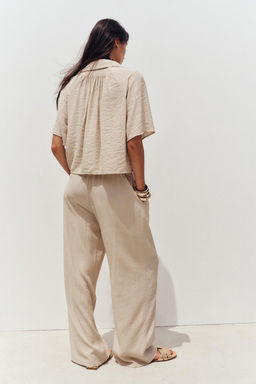 WIDE-LEG TROUSERS WITH ELASTIC WAISTBAND - Zara фото 28