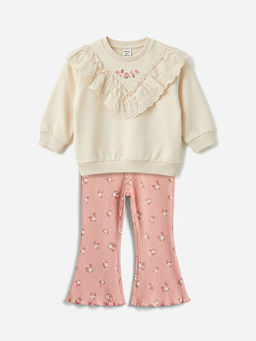 Nak??l? K?z Bebek Sweatshirt ve Tayt