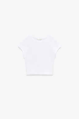 COTTON MODAL CROPPED T-SHIRT - Zara фото 28