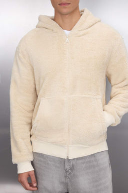 TRENDYOL MAN Bej Regular/Normal Kesim Full Fermuar Cepli Polar Kal?n Sweatshirt-H?rka TMNAW24SW00109 - Trendyolmilla фото 14