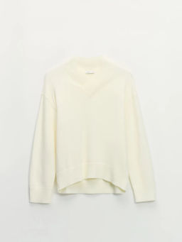 Джемпер оверсайз с V-образной горловиной / Zarina  фото 6