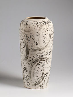 Ваза «Сэнс», 28.5×13 см, керамика, бело-чёрная