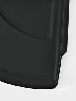 Щётка с совком Meli, бамбуковая ручка, 20×19 см, чёрная