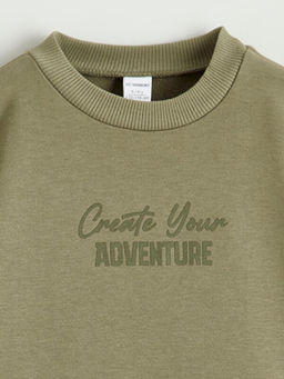 Bask?l? Erkek ?ocuk Sweatshirt