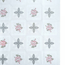 LACE Скатерть ажурная ПВХ Фелиция 137х137см, длина стола до 90см, на 4 персоны, белый фон, цветное тиснение, матовая, на пленке, т.м. Домашняя мода (Китай)  фото 2