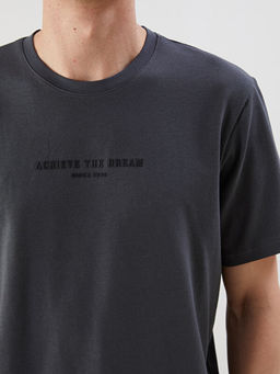 Bisiklet Yaka Bask?l? Erkek Ti??rt