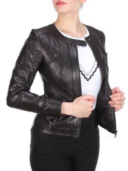 330 DARK BROWN Куртка кожаная женская - Фабричный китай фото 8