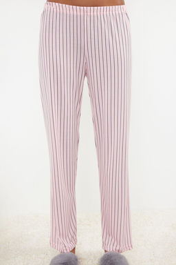 Trendyolmilla Mint Slogan Bask?l? Cizgili Orme Pijama Tak?m? THMSS24PT00251  фото 5