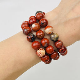 Бусины для украшений из кирпичной Яшмы (36 бусин)