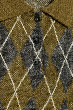 DIAMOND KNIT POLO JUMPER - Zara фото 7