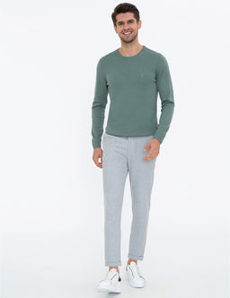 Ye_il Slim Fit Bisiklet Yaka Basic Triko Kazak - Pierre cardin фото 5