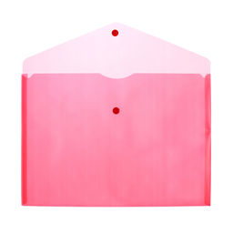 Цена за 10 шт. Папка-конверт на кнопке А4, 150 мкм, Calligrata Standard, прозрачная, красная