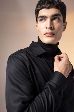 Рубашка стандартного кроя с длинным рукавом - Defacto фото 3